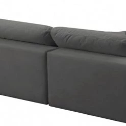 Meridian Furniture Cozy 4 Piece Velvet Modular Overstuffed Reversible Sectional Living Room