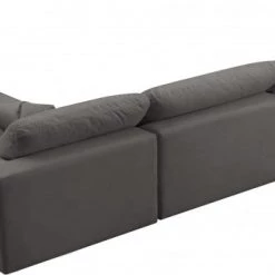 Meridian Furniture Cozy 6 Piece Velvet Modular Overstuffed Reversible Sectional