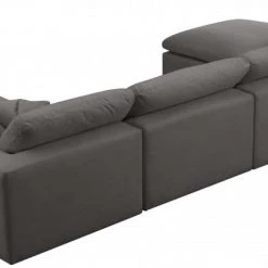 Meridian Furniture Cozy 6 Piece Velvet Modular Overstuffed Reversible Sectional