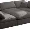 Meridian Furniture Living Room Cozy 6 Piece Velvet Modular Overstuffed Reversible Sectional