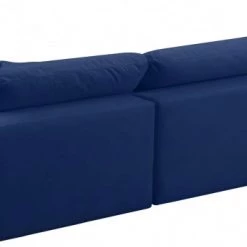 Meridian Furniture Cozy 4 Piece Velvet Modular Overstuffed Reversible Sectional Living Room