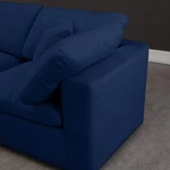 Meridian Furniture Cozy 4 Piece Velvet Modular Overstuffed Reversible Sectional Living Room