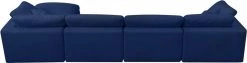 Meridian Furniture Cozy 5 Piece Velvet Modular Overstuffed Reversible Sectional