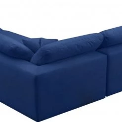 Meridian Furniture Cozy 5 Piece Velvet Modular Overstuffed Reversible Sectional