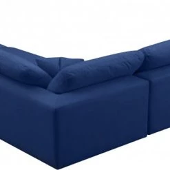 Meridian Furniture Cozy 5 Piece Velvet Modular Overstuffed Reversible Sectional Living Room