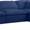 Meridian Furniture Cozy 6 Piece Velvet Modular Overstuffed Reversible Sectional