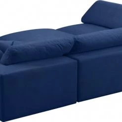 Meridian Furniture Living Room Cozy 6 Piece Velvet Modular Overstuffed Reversible Sectional