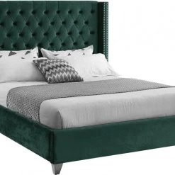 Meridian Furniture Aiden Velvet Bed Bedroom