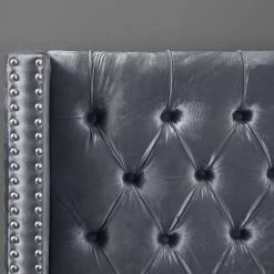 Meridian Furniture Aiden Velvet Bed Bedroom