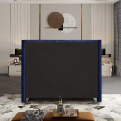 Meridian Furniture Aiden Velvet Bed Bedroom