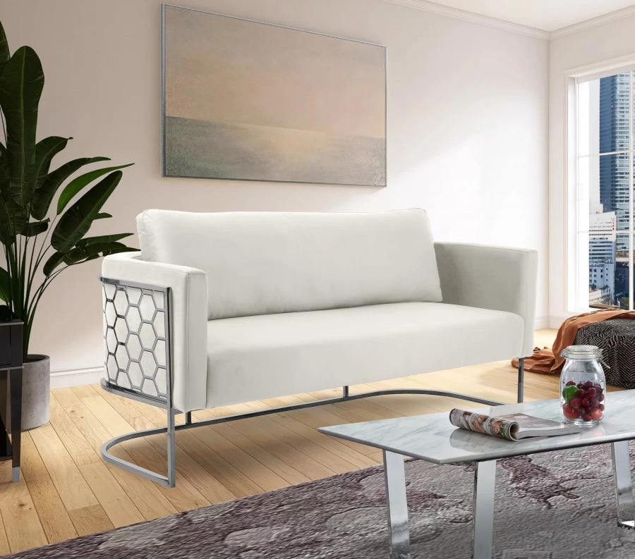 Meridian Furniture Casa Velvet Sofa Living Room