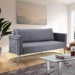 Meridian Furniture Casa Velvet Sofa Living Room
