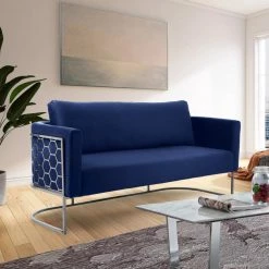 Meridian Furniture Casa Velvet Sofa Living Room