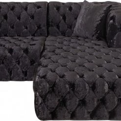 Meridian Furniture Coco Velvet 3 Piece Sectional Living Room