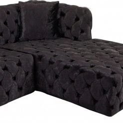 Meridian Furniture Coco Velvet 3 Piece Sectional Living Room