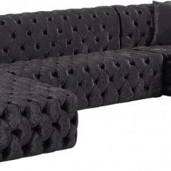 Meridian Furniture Coco Velvet 3 Piece Sectional Living Room