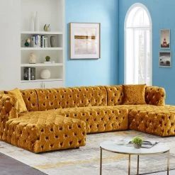 Meridian Furniture Coco Velvet 3 Piece Sectional Living Room