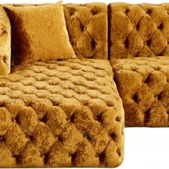 Meridian Furniture Coco Velvet 3 Piece Sectional Living Room