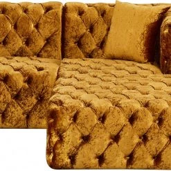 Meridian Furniture Coco Velvet 3 Piece Sectional Living Room