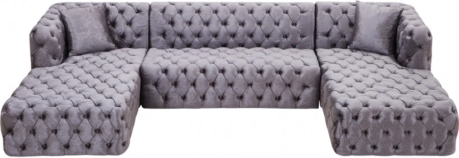 Meridian Furniture Coco Velvet 3 Piece Sectional Living Room