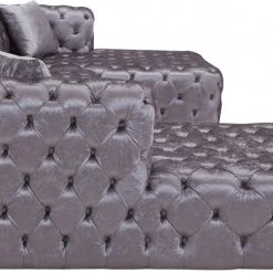 Meridian Furniture Coco Velvet 3 Piece Sectional Living Room