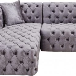 Meridian Furniture Coco Velvet 3 Piece Sectional Living Room