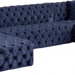 Meridian Furniture Coco Velvet 3 Piece Sectional Living Room