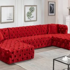 Meridian Furniture Coco Velvet 3 Piece Sectional Living Room