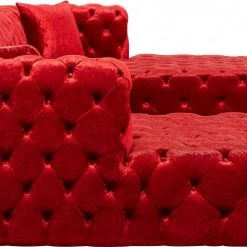 Meridian Furniture Coco Velvet 3 Piece Sectional Living Room