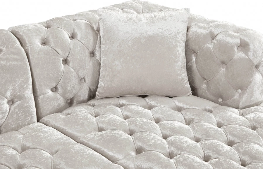 Meridian Furniture Coco Velvet 3 Piece Sectional Living Room