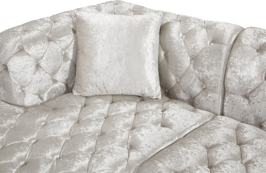 Meridian Furniture Coco Velvet 3 Piece Sectional Living Room