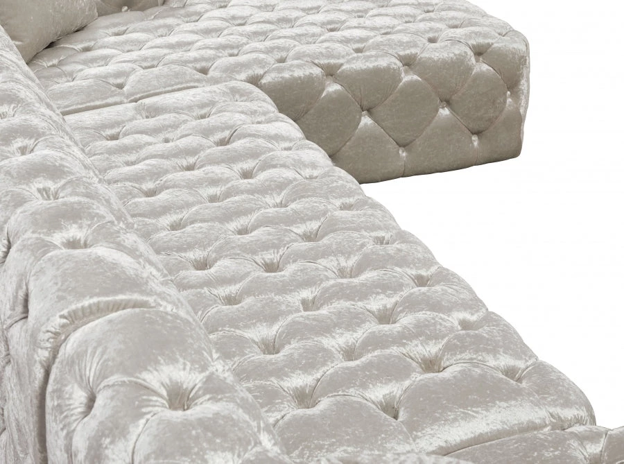 Meridian Furniture Coco Velvet 3 Piece Sectional Living Room