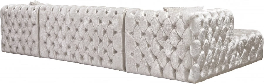 Meridian Furniture Coco Velvet 3 Piece Sectional Living Room