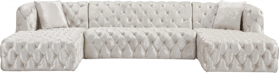 Meridian Furniture Coco Velvet 3 Piece Sectional Living Room