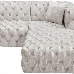 Meridian Furniture Coco Velvet 3 Piece Sectional Living Room