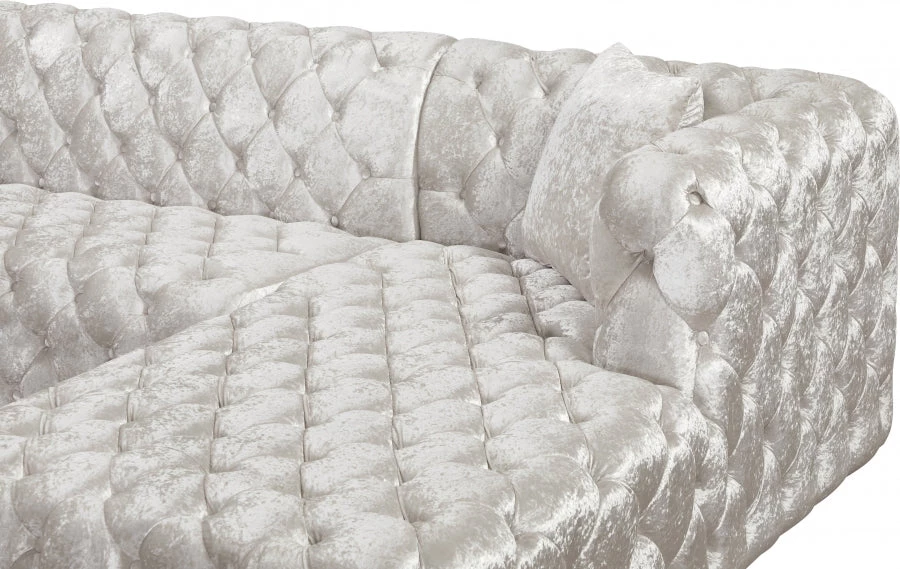 Meridian Furniture Coco Velvet 3 Piece Sectional Living Room