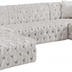 Meridian Furniture Coco Velvet 3 Piece Sectional Living Room