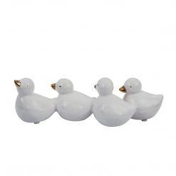 Sagebrook Home Decor White/Gold Dolomite Ducks