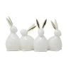 Sagebrook Home Decor White/Gold Dolomite Bunnies