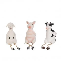 Sagebrook Home Decor S/3 Resin 5.5" Hanging Legs Farm Animals