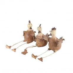 Sagebrook S/3 Hanging Legs Chickens Home Decor