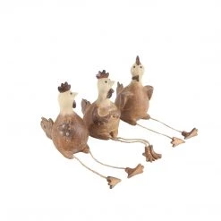 Sagebrook S/3 Hanging Legs Chickens Home Decor