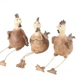 Sagebrook S/3 Hanging Legs Chickens Home Decor