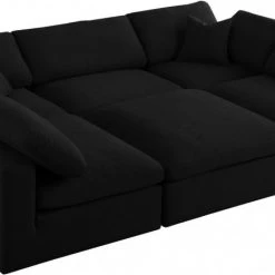 Meridian Furniture Serene 6 Piece Linen Deluxe Modular Overstuffed Sectional