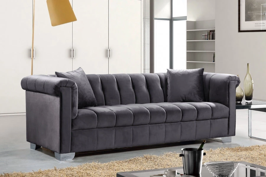 Meridian Furniture Living Room Kayla Velvet Sofa