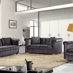Meridian Furniture Living Room Kayla Velvet Sofa