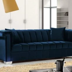 Meridian Furniture Living Room Kayla Velvet Sofa