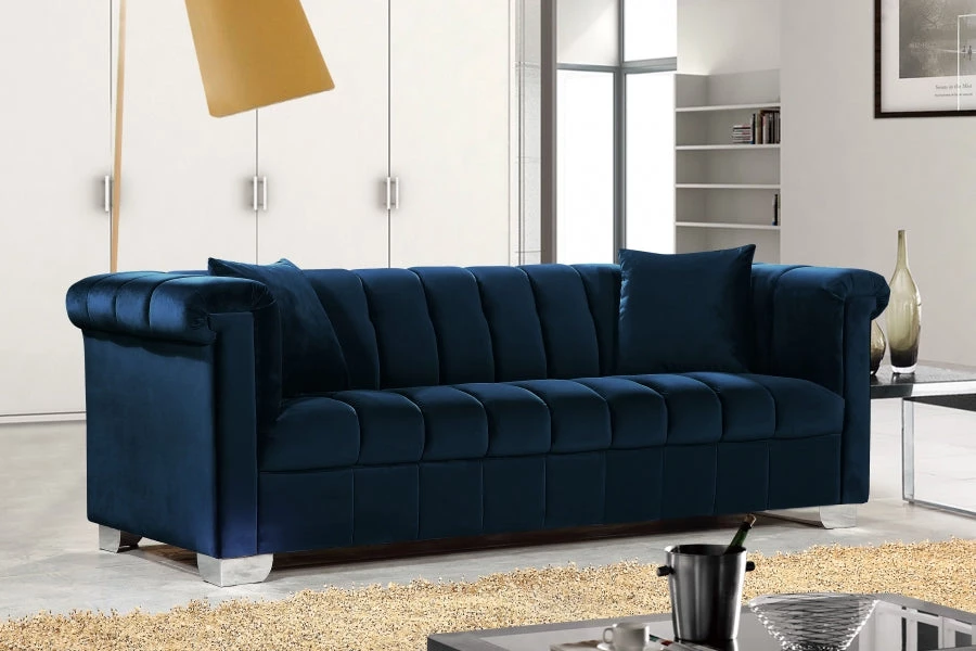 Meridian Furniture Living Room Kayla Velvet Sofa