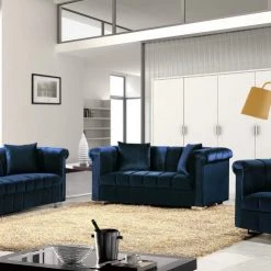Meridian Furniture Living Room Kayla Velvet Sofa