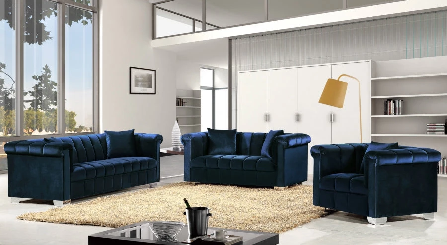 Meridian Furniture Living Room Kayla Velvet Sofa